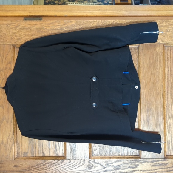 White House Black Market Black And Silver Embellished Motorcycle Jacket Size 10 - Picture 4 of 7